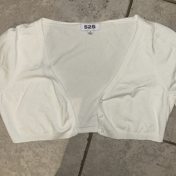525 White Cropped Sweater (S) - Picture 3 of 7